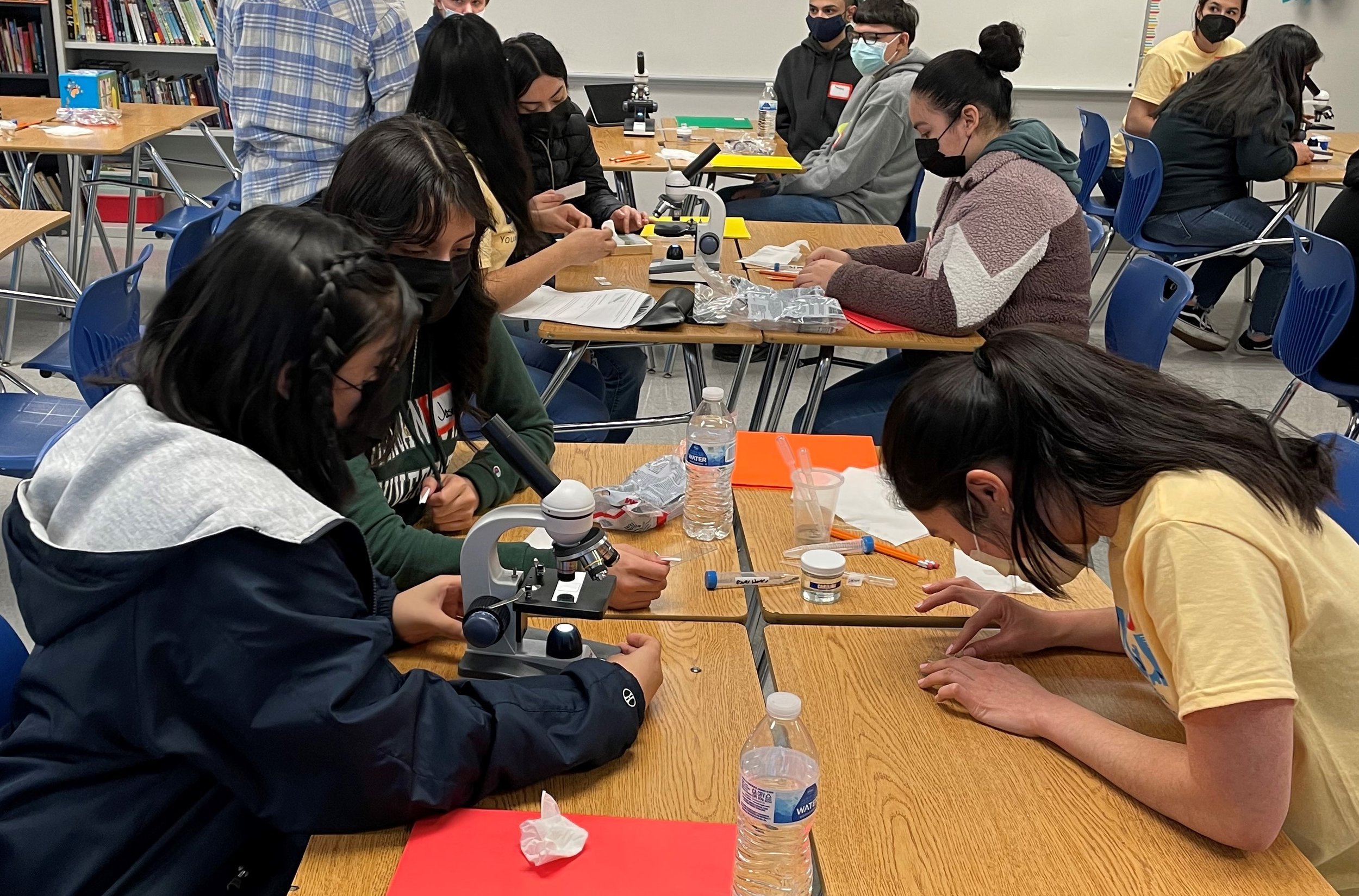 Students engaged in STEM activities